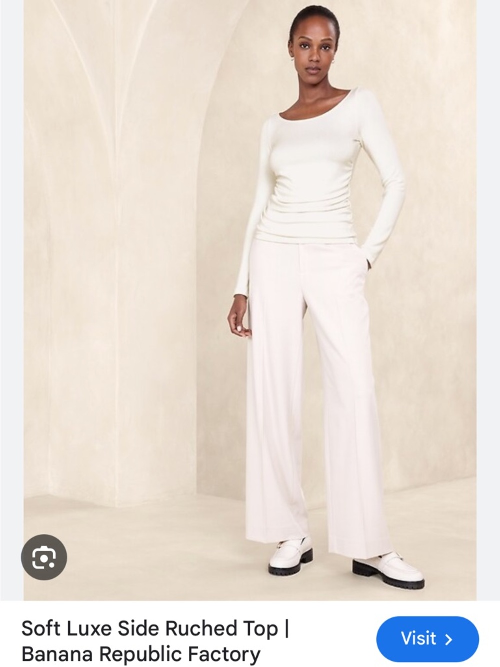 Banana Republic snowy day long sleeve ruched soft luxe top size medium